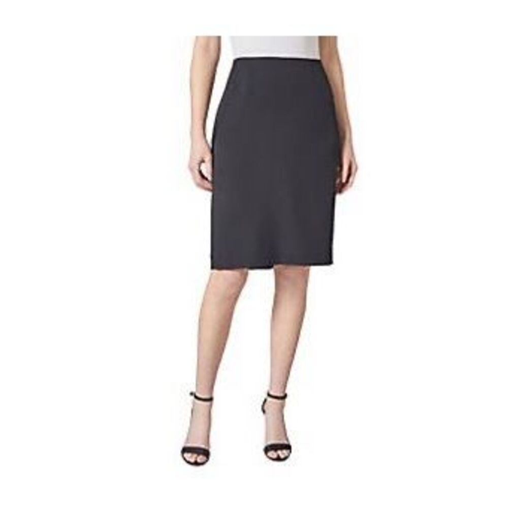 NWT SZ 16 Kasper Pencil Skirt in BLACK Front/Back Double Seamed Detail  and Back